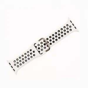 Apple Band - Silicone Sport Buckle - White & Black