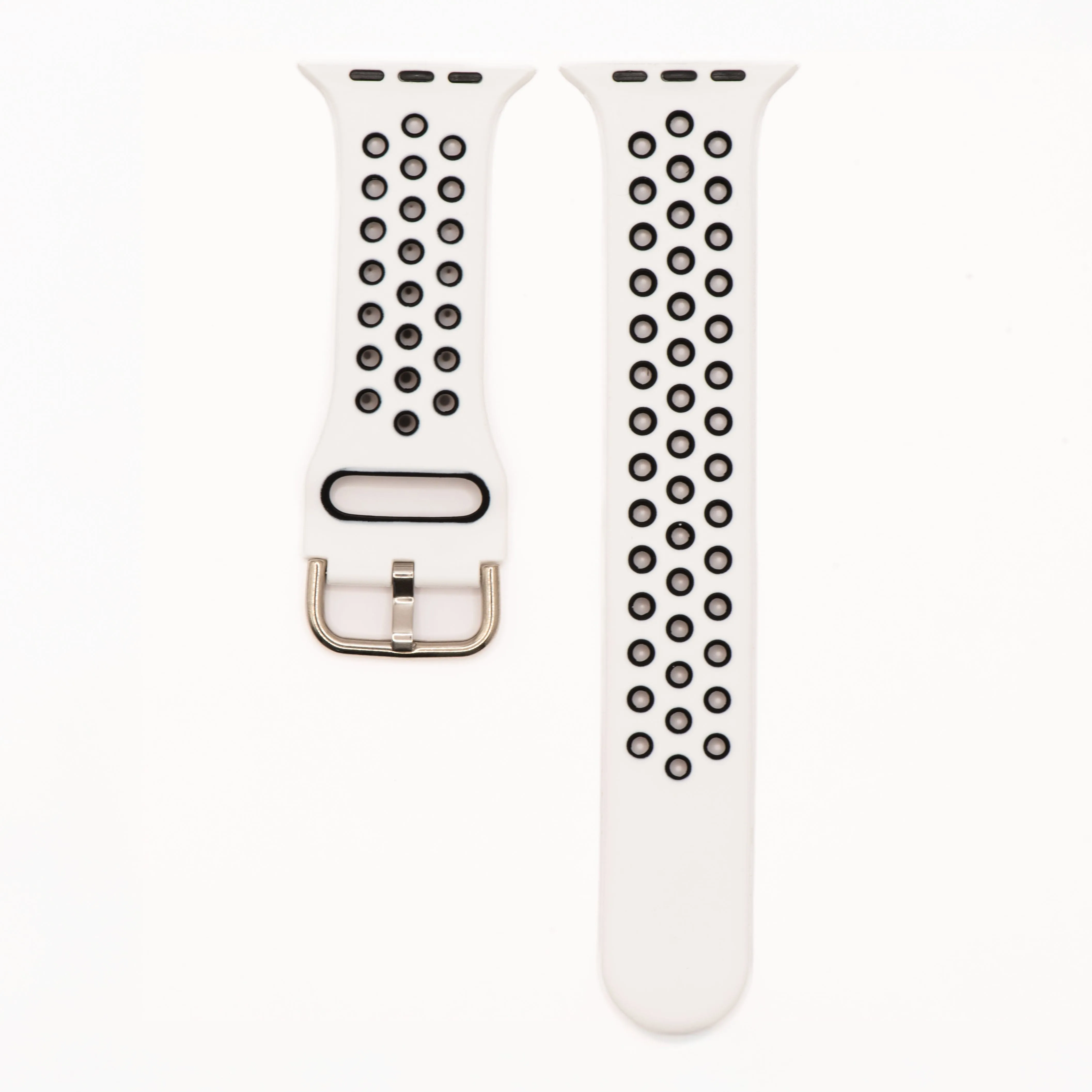 Apple Band - Silicone Sport Buckle - White & Black