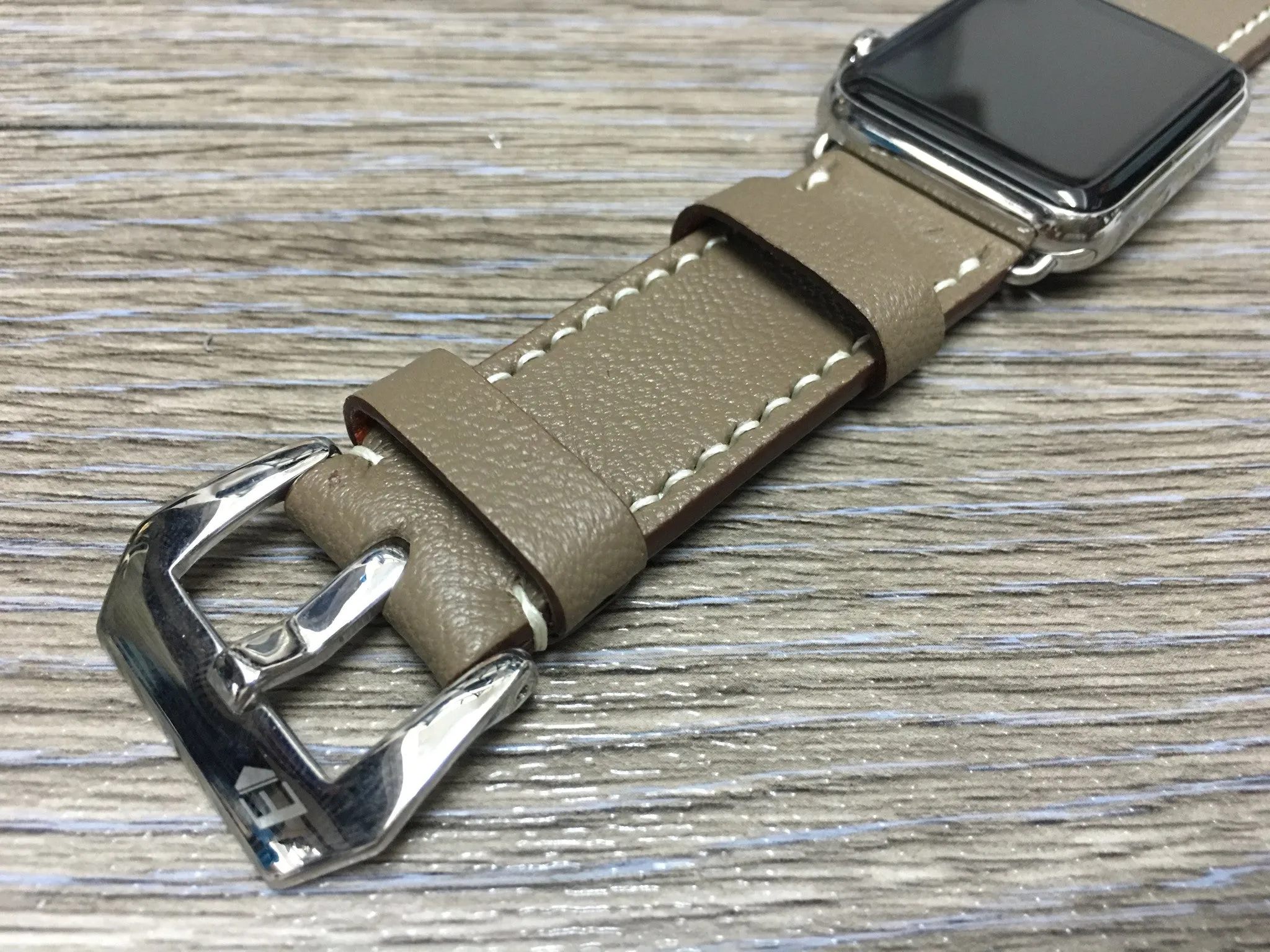 Apple Watch 46mm 45mm Ultra 2 49mm Watch Band, Elephant Grey Leather Watch Straps for Smartwatch, Samsung Galaxy Watch, iWatch 42mm