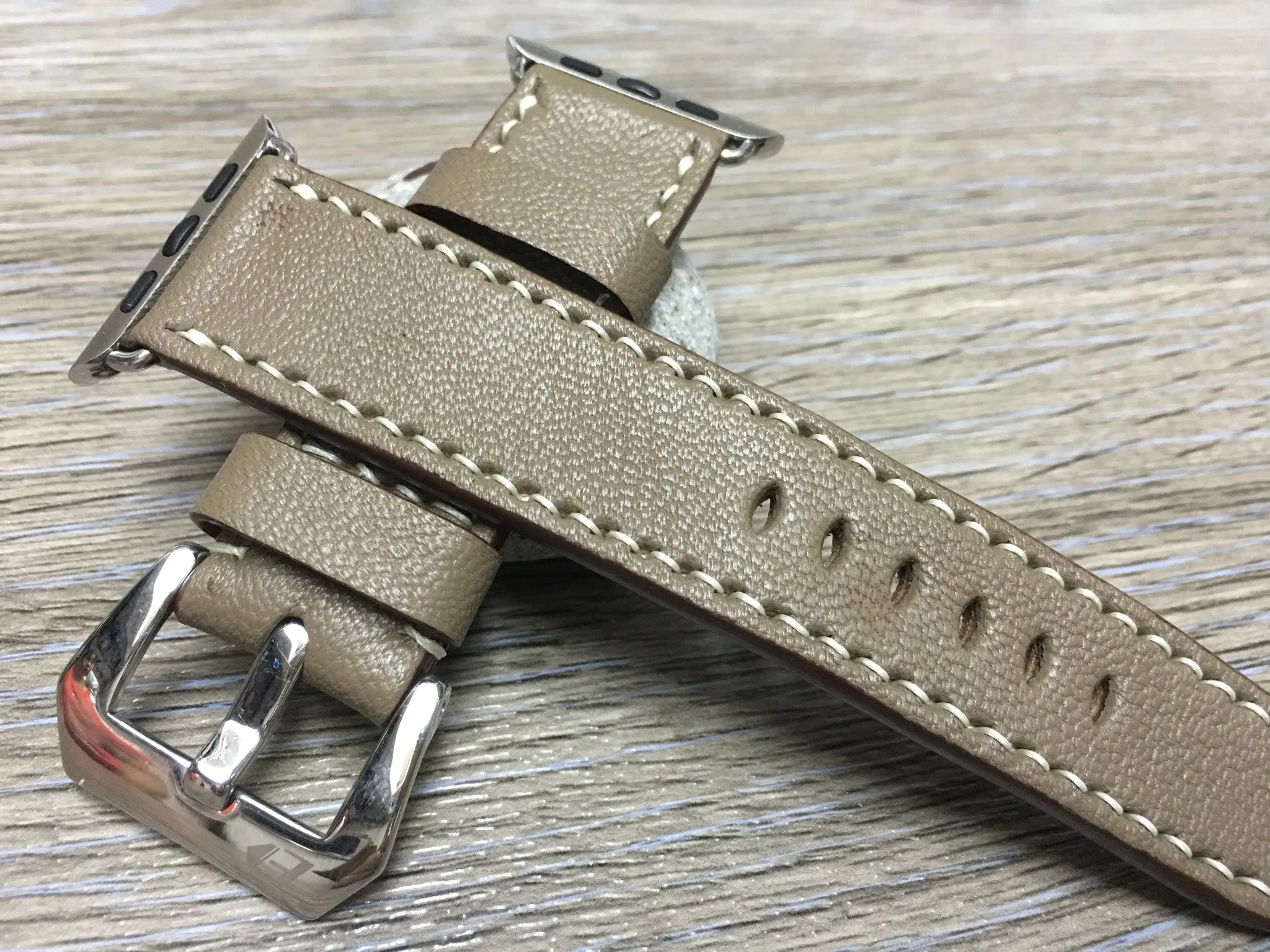 Apple Watch 46mm 45mm Ultra 2 49mm Watch Band, Elephant Grey Leather Watch Straps for Smartwatch, Samsung Galaxy Watch, iWatch 42mm