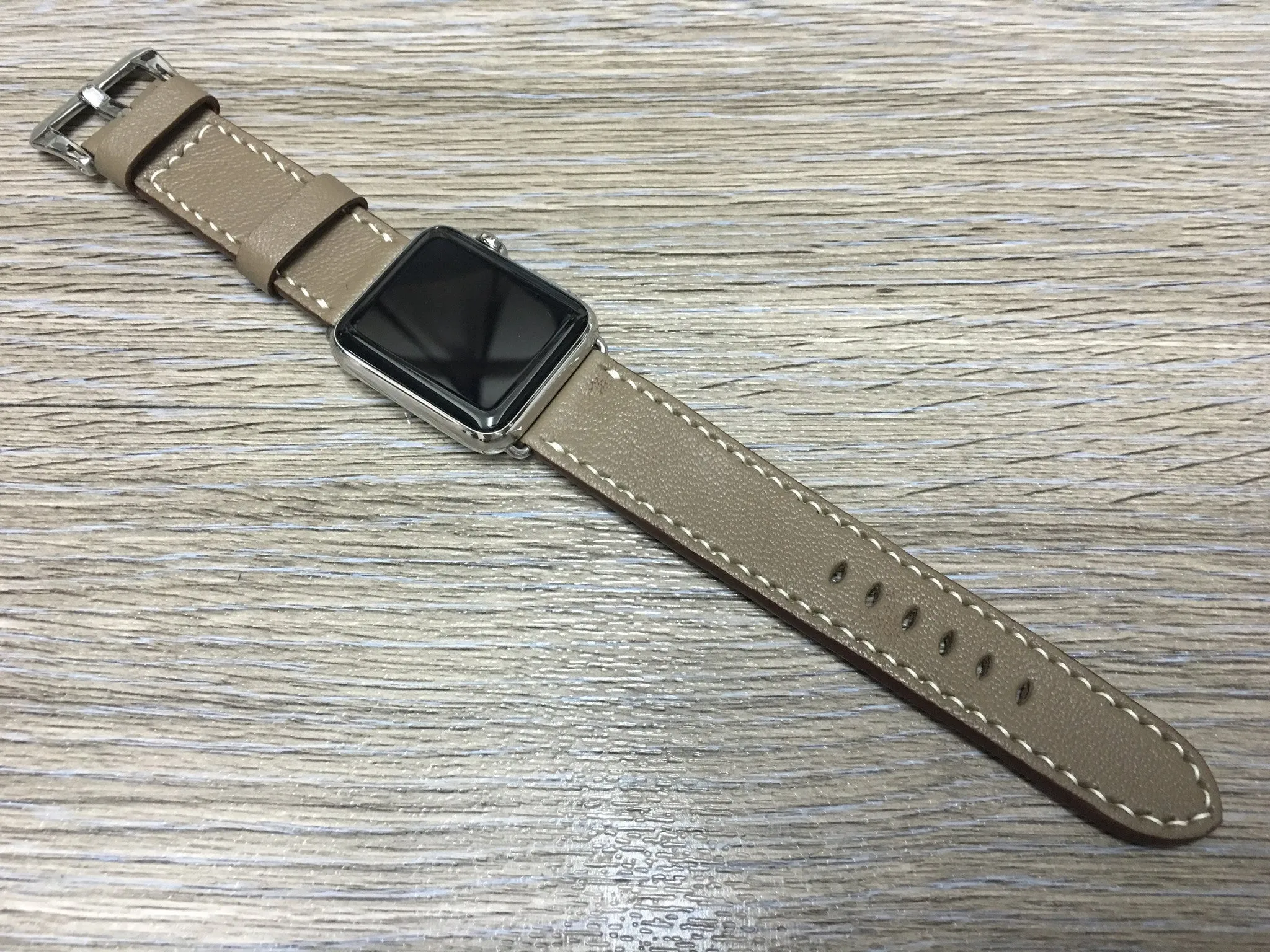 Apple Watch 46mm 45mm Ultra 2 49mm Watch Band, Elephant Grey Leather Watch Straps for Smartwatch, Samsung Galaxy Watch, iWatch 42mm