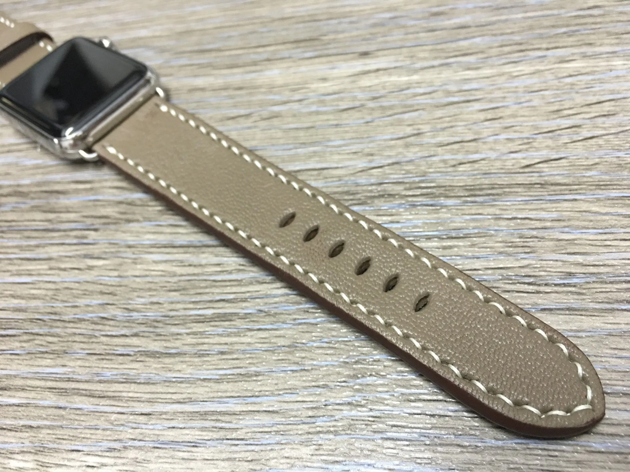 Apple Watch 46mm 45mm Ultra 2 49mm Watch Band, Elephant Grey Leather Watch Straps for Smartwatch, Samsung Galaxy Watch, iWatch 42mm