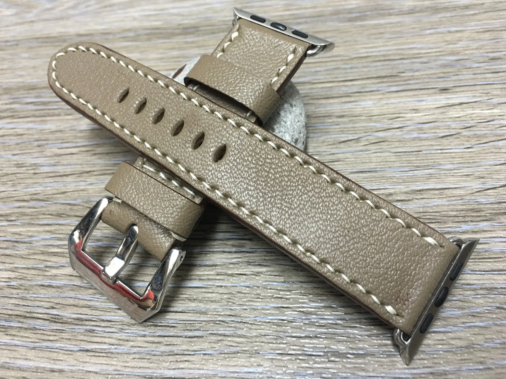 Apple Watch 46mm 45mm Ultra 2 49mm Watch Band, Elephant Grey Leather Watch Straps for Smartwatch, Samsung Galaxy Watch, iWatch 42mm