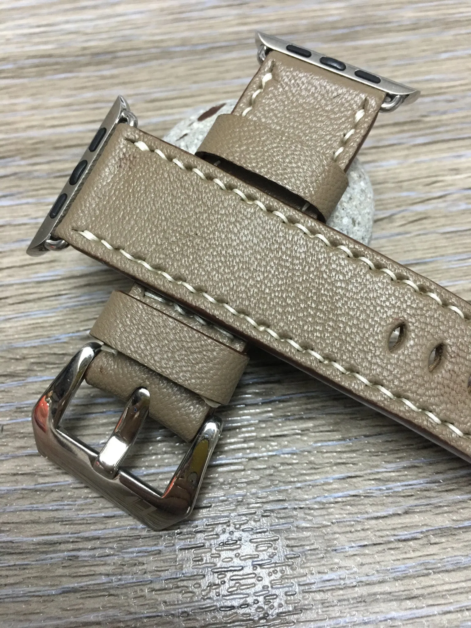 Apple Watch 46mm 45mm Ultra 2 49mm Watch Band, Elephant Grey Leather Watch Straps for Smartwatch, Samsung Galaxy Watch, iWatch 42mm