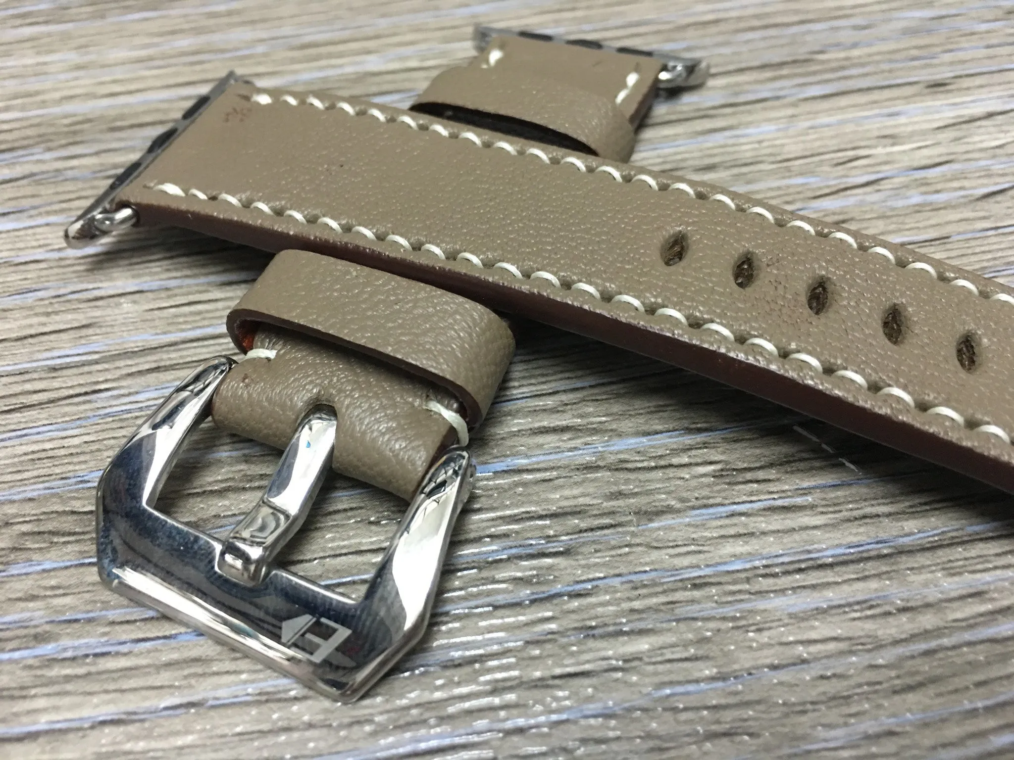 Apple Watch 46mm 45mm Ultra 2 49mm Watch Band, Elephant Grey Leather Watch Straps for Smartwatch, Samsung Galaxy Watch, iWatch 42mm