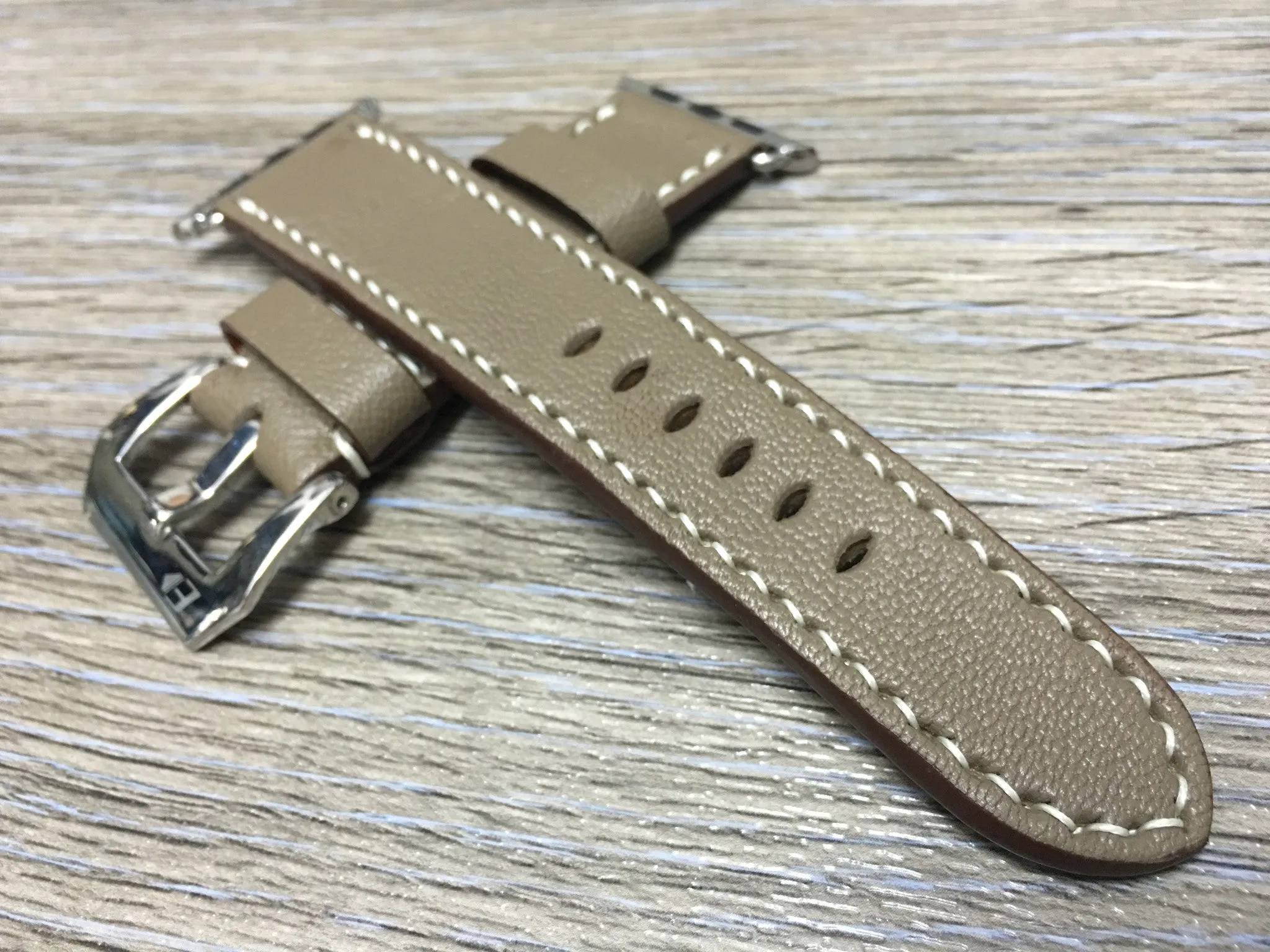 Apple Watch 46mm 45mm Ultra 2 49mm Watch Band, Elephant Grey Leather Watch Straps for Smartwatch, Samsung Galaxy Watch, iWatch 42mm