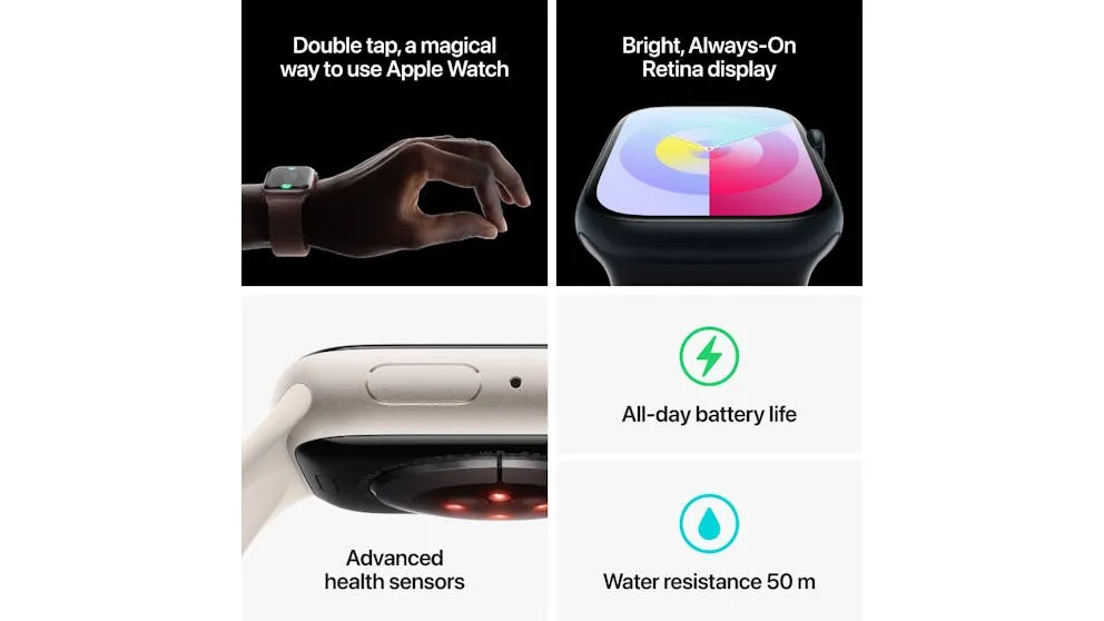 Apple Watch Series 9 45mm (GPS   Cellular) Midnight Aluminium Case with Midnight Sport Band (M/L) (Box Damage)