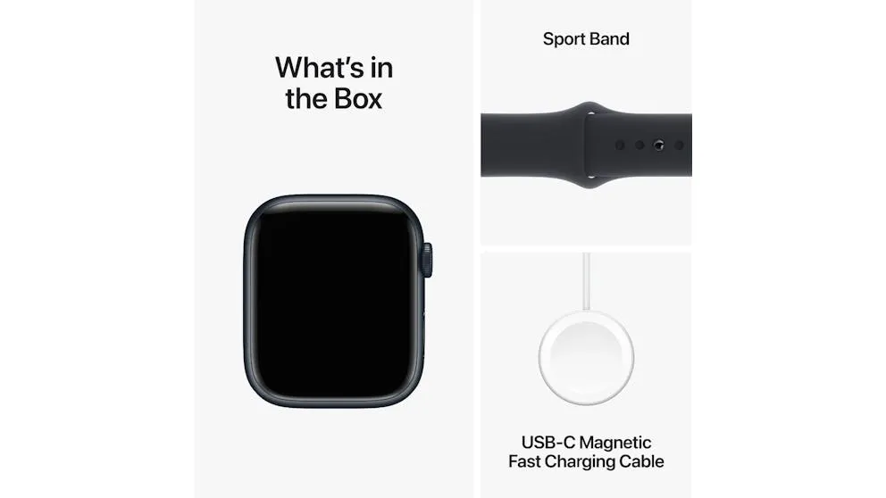 Apple Watch Series 9 45mm (GPS   Cellular) Midnight Aluminium Case with Midnight Sport Band (M/L) (Box Damage)