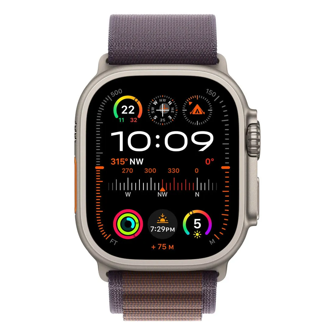 Apple Watch Ultra 2 49mm GPS   Cellular Titanium Case w/ Indigo Alpine Loop Medium - Pristine - Refurbished (AU Version)