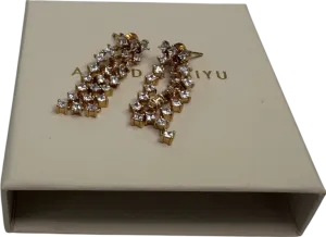 Astrid & Miyu Cosmic Star 18ct gold-plated brass and cubic zirconia drop earrings