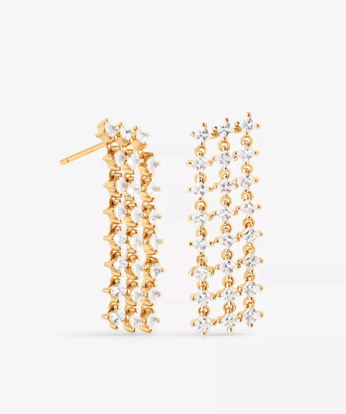 Astrid & Miyu Cosmic Star 18ct gold-plated brass and cubic zirconia drop earrings