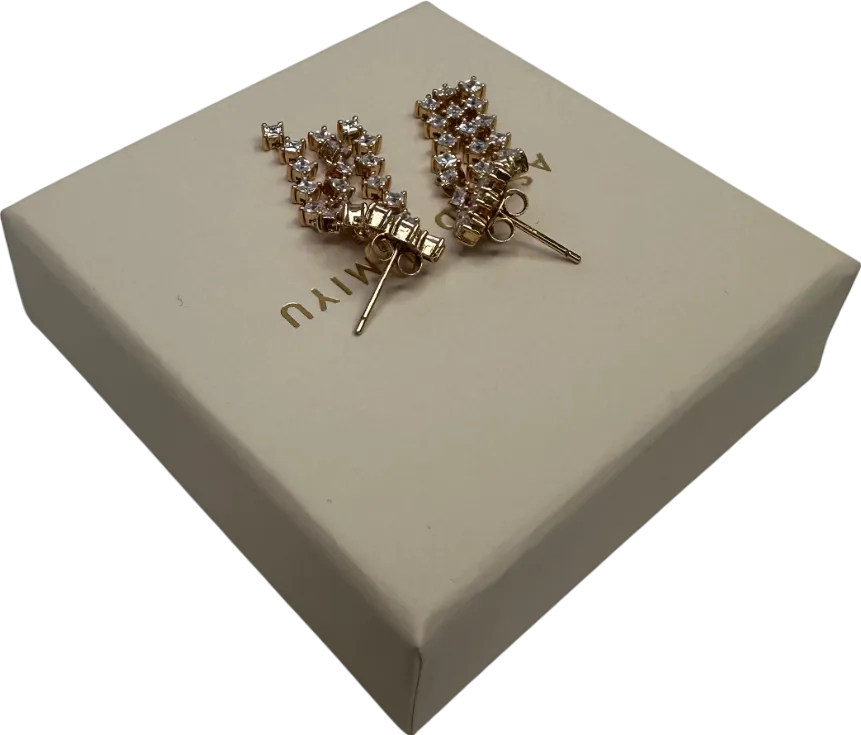 Astrid & Miyu Cosmic Star 18ct gold-plated brass and cubic zirconia drop earrings
