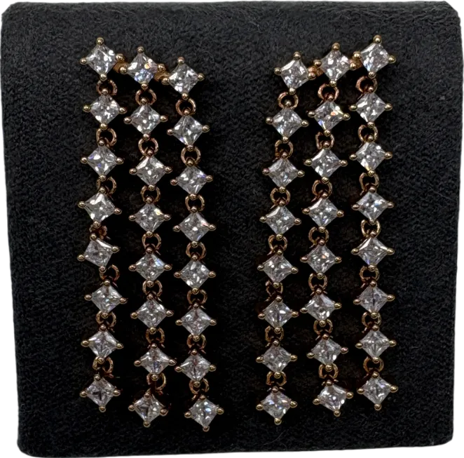 Astrid & Miyu Metallic Cosmic Star 18ct Gold Plated Drop Earrings One Size