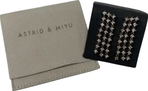 Astrid & Miyu Metallic Cosmic Star 18ct Gold Plated Drop Earrings One Size