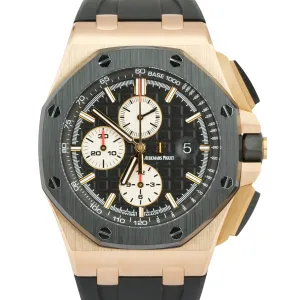 Audemars Piguet Royal Oak Offshore 18K Rose Gold BLACK Rubber 44mm 26401RO