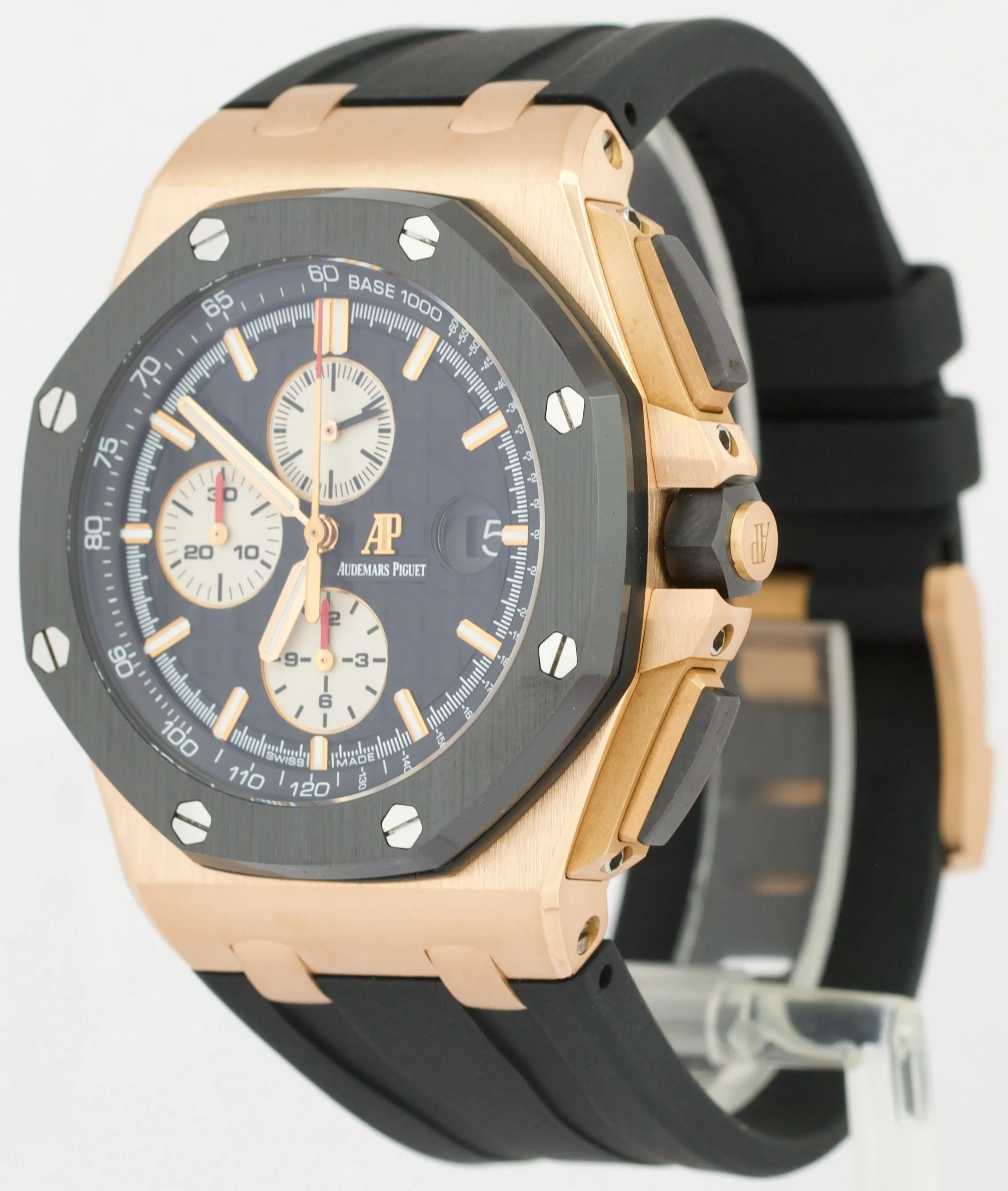 Audemars Piguet Royal Oak Offshore 18K Rose Gold BLACK Rubber 44mm 26401RO