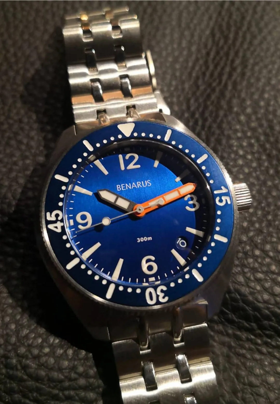 Benarus Bonito Dive Watch blue brushed