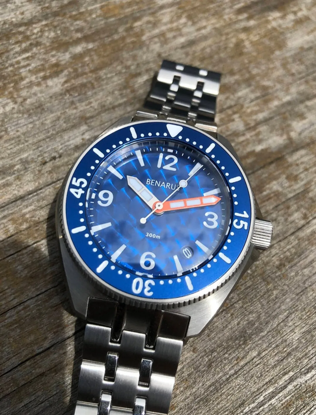 Benarus Bonito Dive Watch Bonito blue brushed