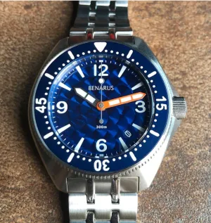 Benarus Bonito Dive Watch Bonito blue brushed