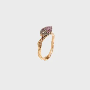 BIBI VAN DER VELDEN | PINK SCARAB STACK RING