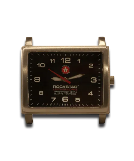 Black Layered Leather Cuff Watch with 42mm & Skull Snaps