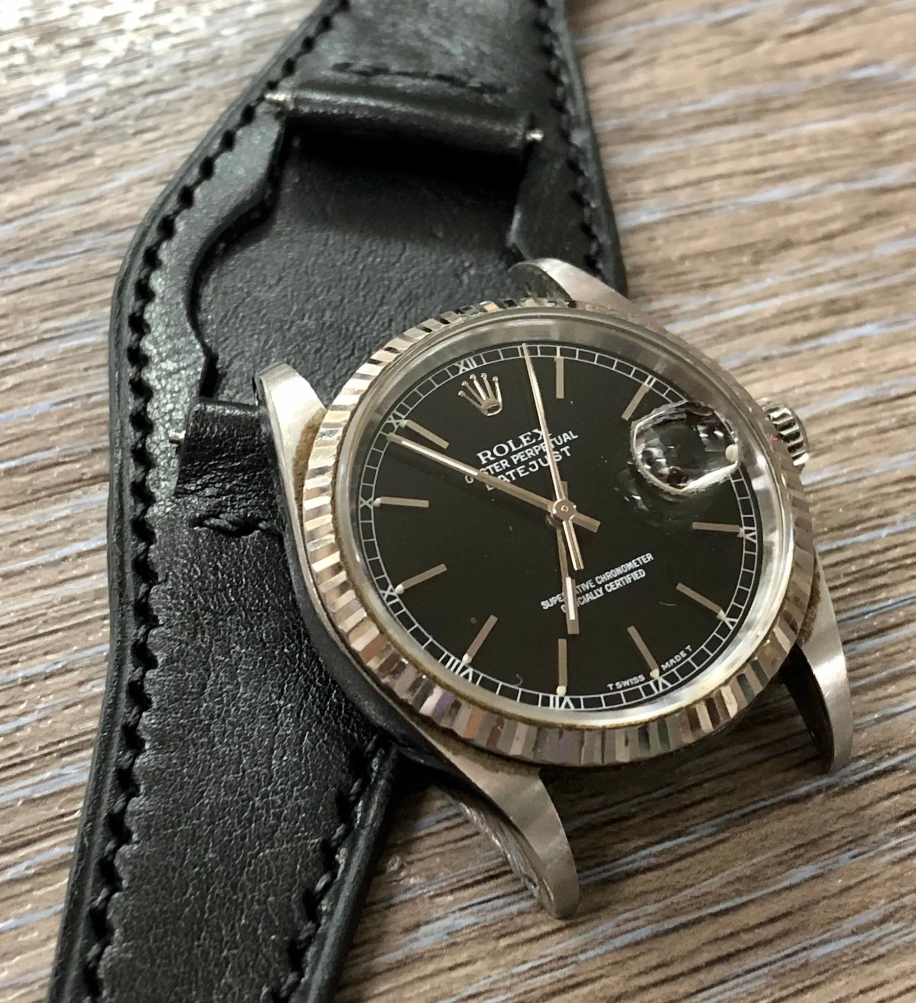 Black Leather Watch Straps, Full Bund Straps 20mm lug width, Leather Cuff watch straps, Mens Wrist watch band in 19mm, Personalise Christmas Gifts