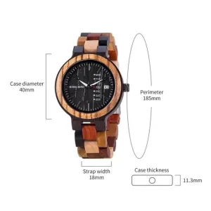 Bobo Bird Blackwood Zebrawood Watch