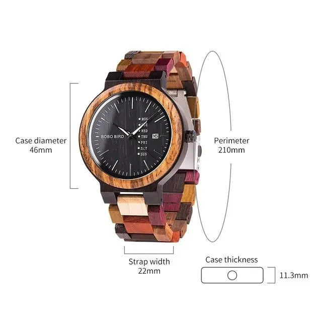 Bobo Bird Blackwood Zebrawood Watch