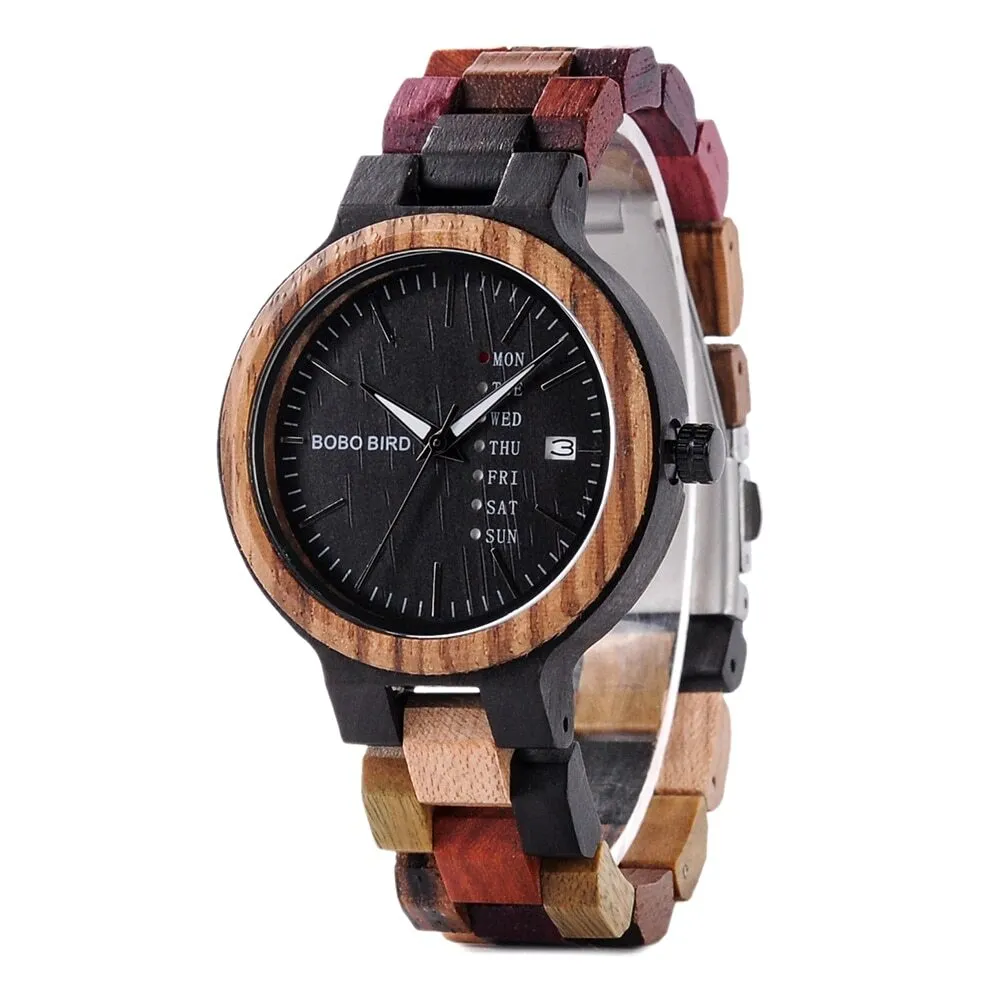 Bobo Bird Blackwood Zebrawood Watch