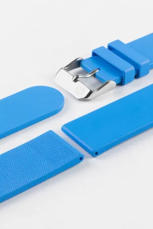 Bonetto Cinturini 270 Self-Punch Rubber Watch Strap in AZURE BLUE