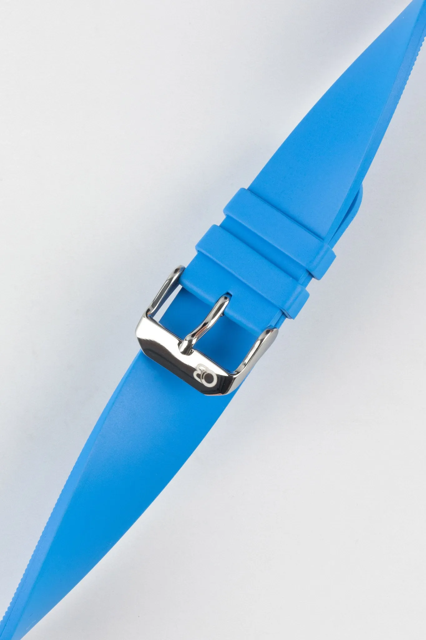 Bonetto Cinturini 270 Self-Punch Rubber Watch Strap in AZURE BLUE