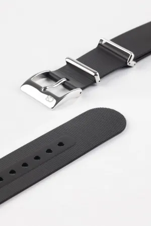 Bonetto Cinturini 328 Premium Rubber One-Piece Watch Strap in BLACK