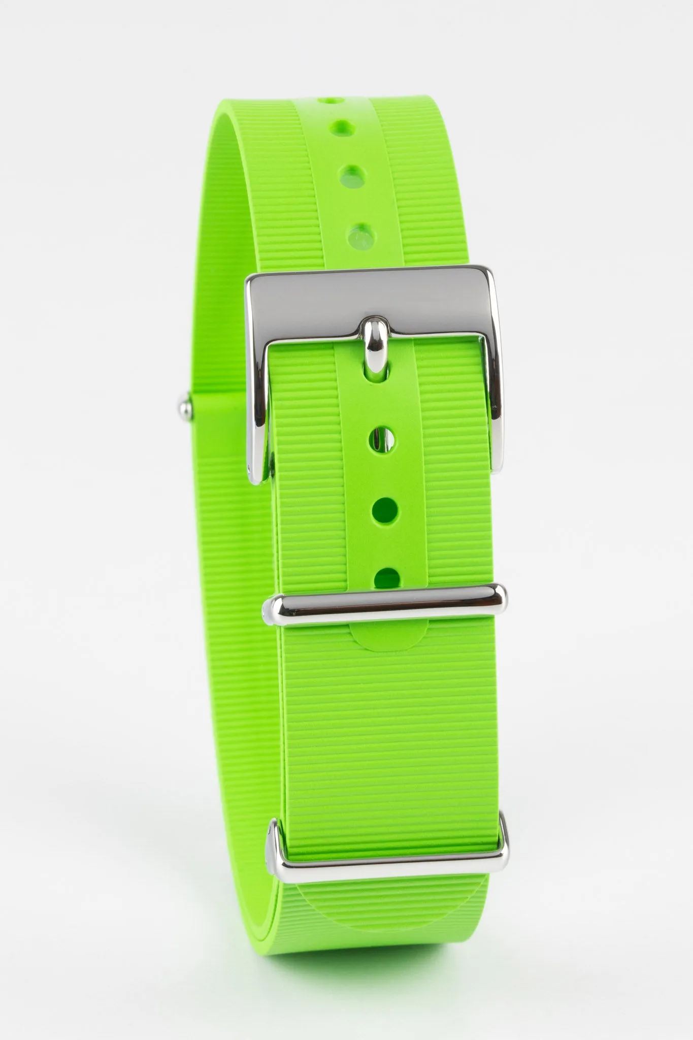Bonetto Cinturini 328 Premium Rubber One-Piece Watch Strap in LIME GREEN