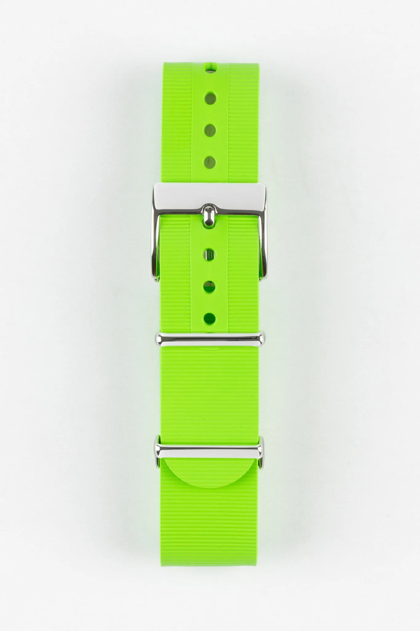 Bonetto Cinturini 328 Premium Rubber One-Piece Watch Strap in LIME GREEN