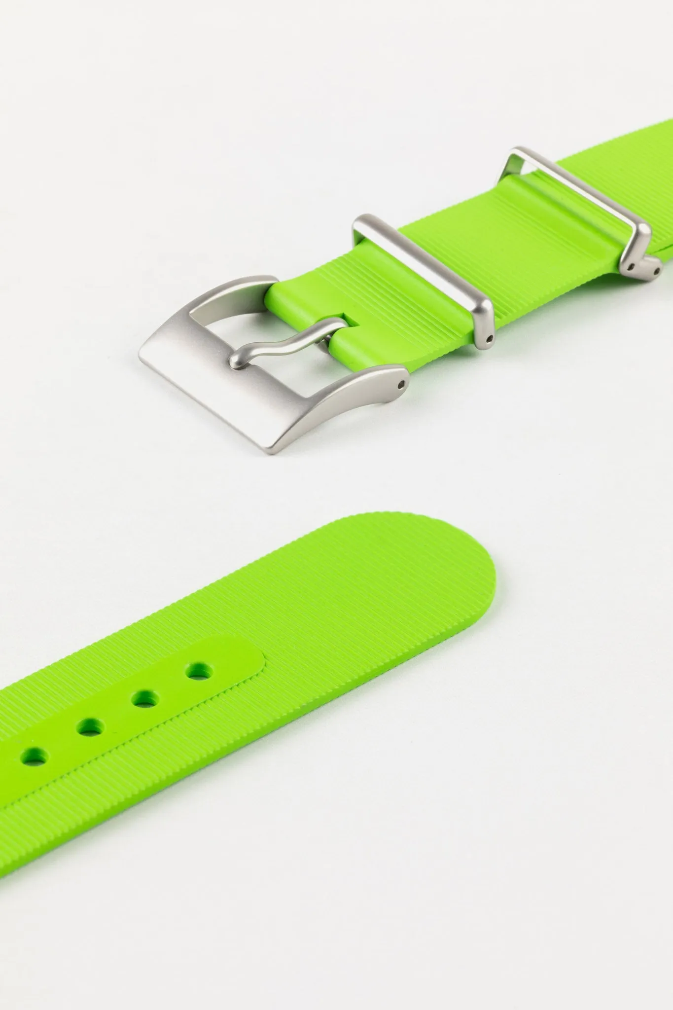 Bonetto Cinturini 328 Premium Rubber One-Piece Watch Strap in LIME GREEN
