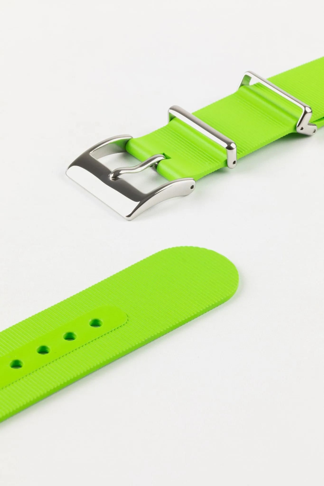 Bonetto Cinturini 328 Premium Rubber One-Piece Watch Strap in LIME GREEN
