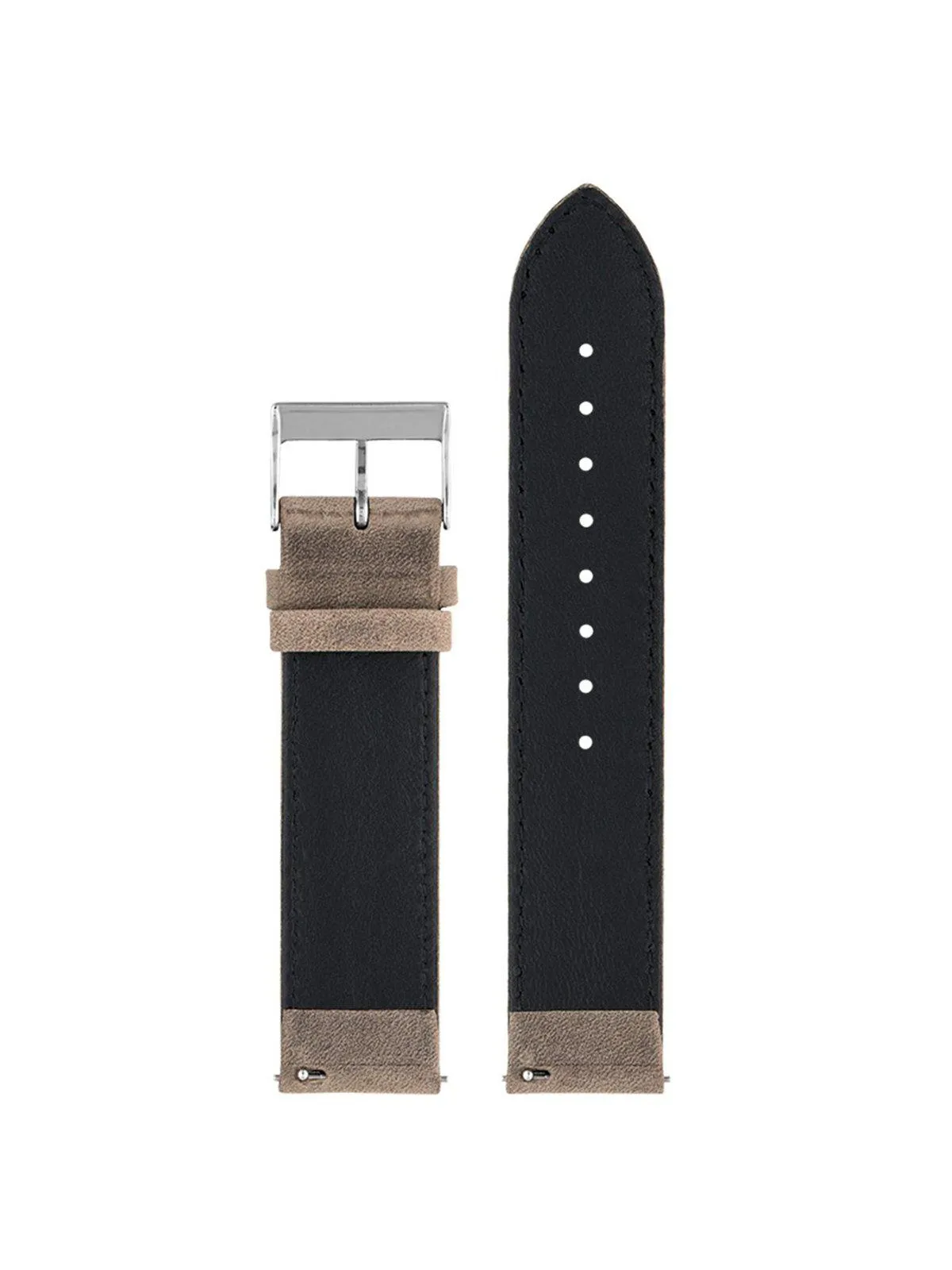 Briston 2-Part Vintage Leather Strap Taupe Polished Steel 20mm