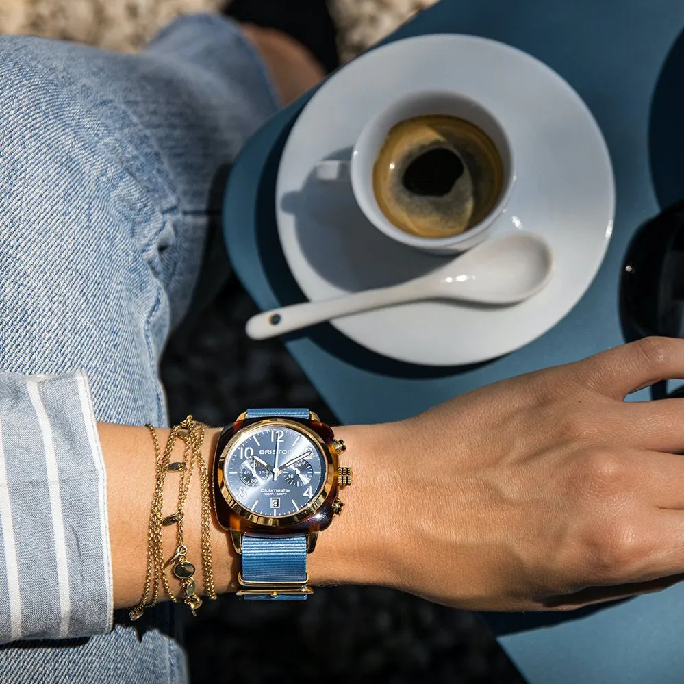 Briston Clubmaster Classic Acetate Gold Watch