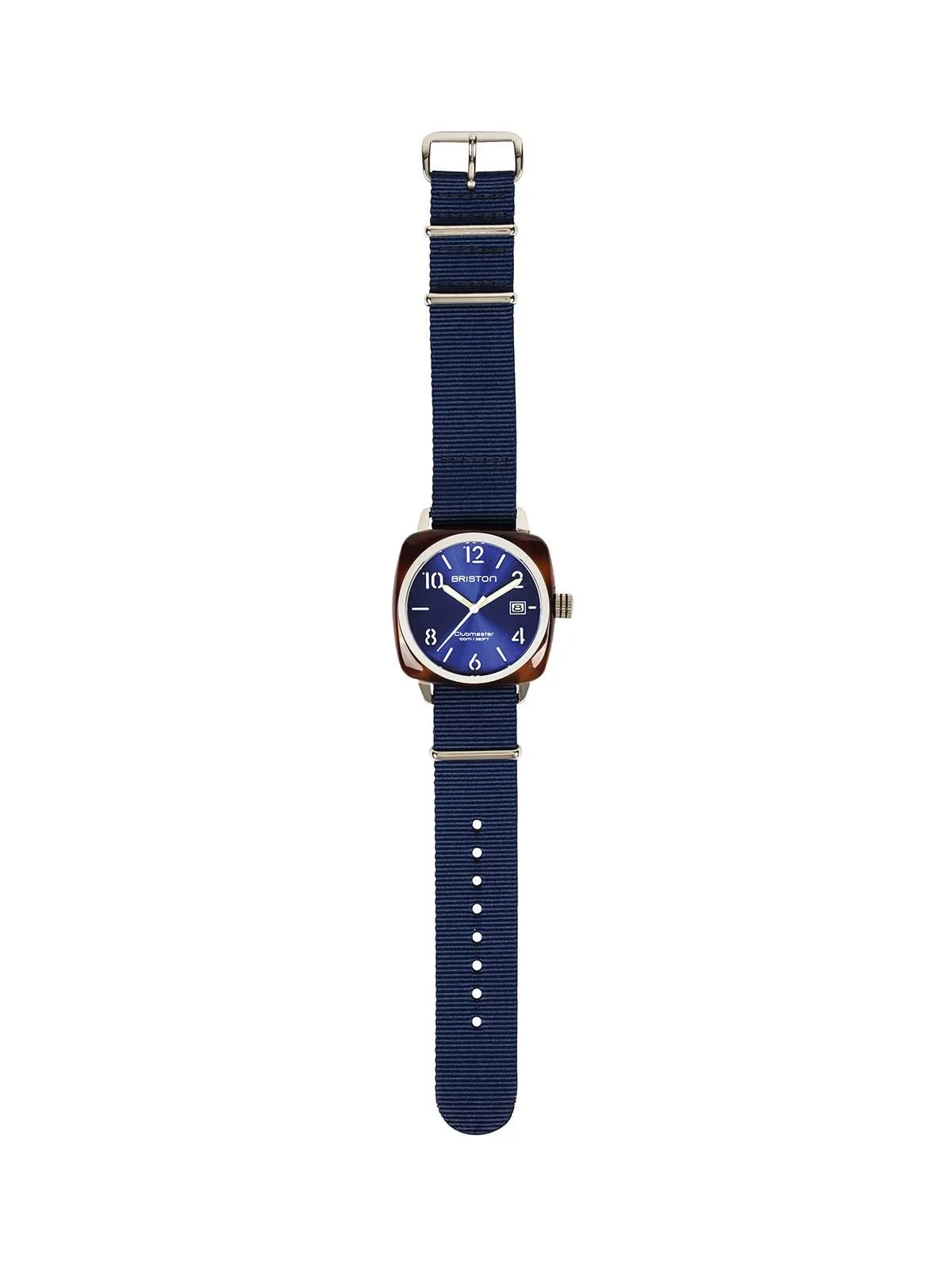 Briston Clubmaster Classic Acetate HMS Tortoise Shell Blue Sunray Dial 40mm