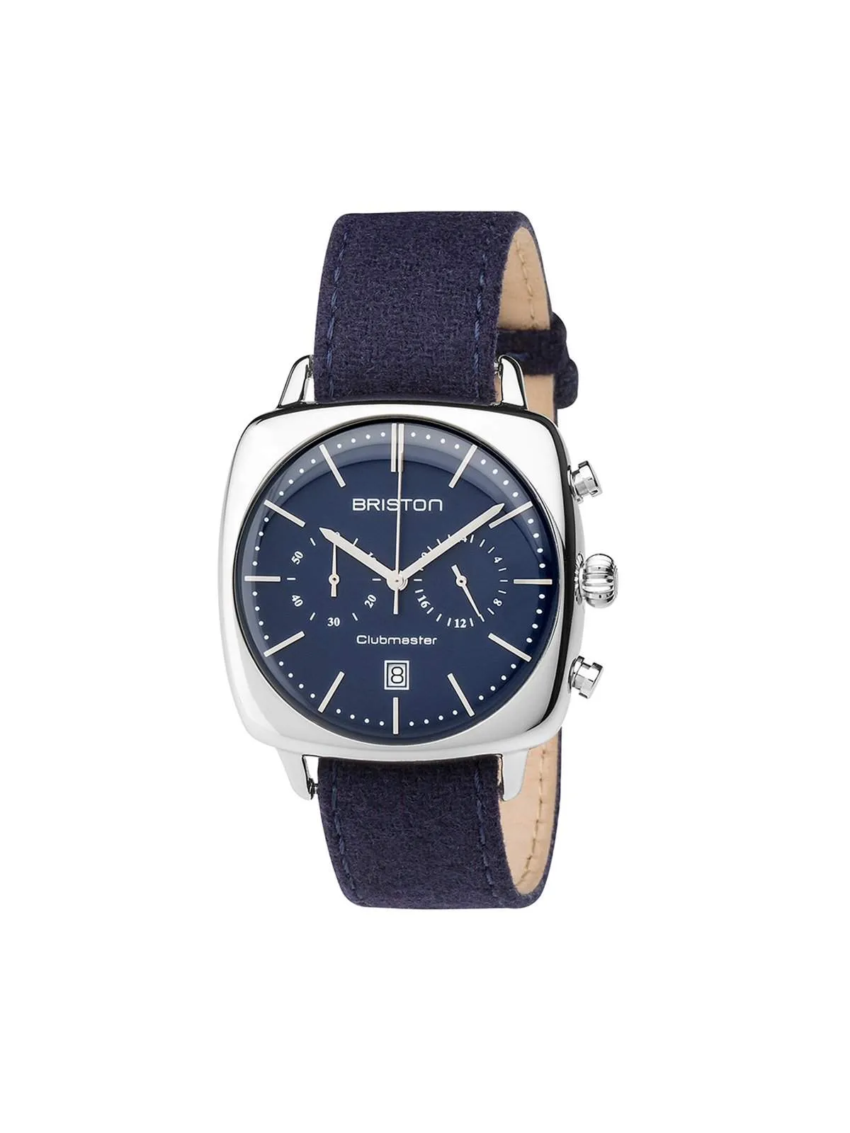 Briston Clubmaster Vintage Steel Chronograph Navy Blue Matt Dial 40mm