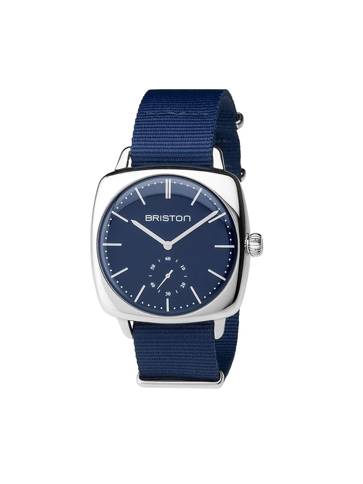 Briston Clubmaster Vintage Steel Small Second Navy Blue Matt Navy Blue Nato Strap 40mm