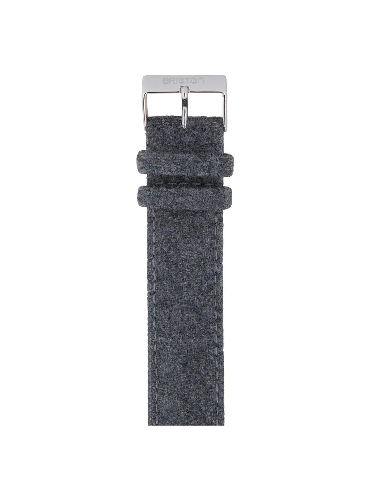 Briston Leather Flannel Strap Grey Polished Steel 20mm