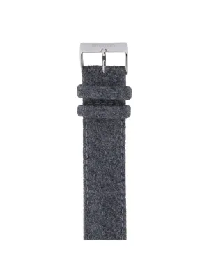 Briston Leather Flannel Strap Grey Polished Steel 20mm