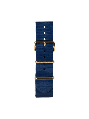 Briston Nato Strap Navy Blue Yellow Gold 20mm