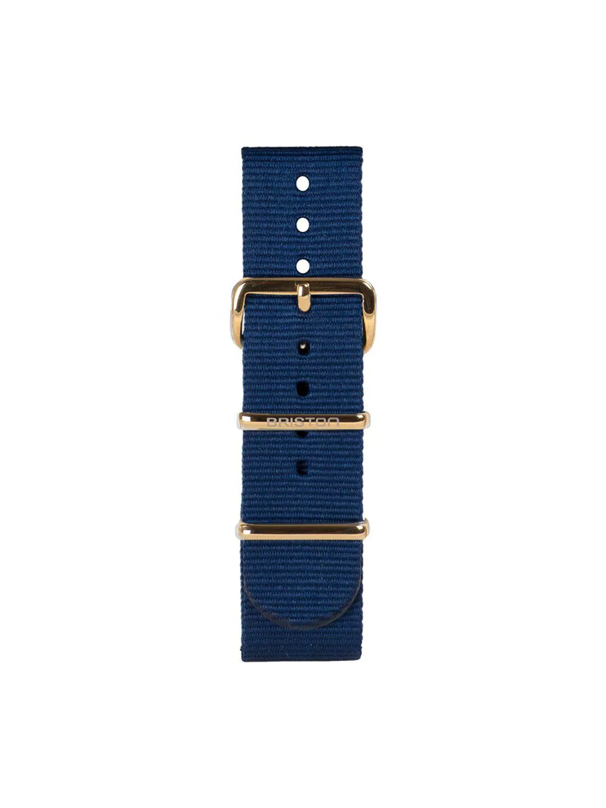 Briston Nato Strap Navy Blue Yellow Gold 20mm