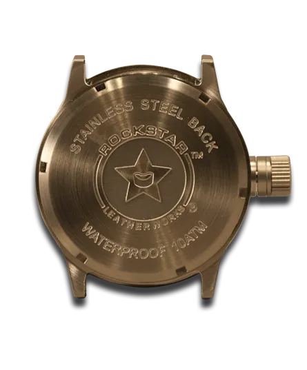 Brown Stressed Rockstar Leather Cuff Watch