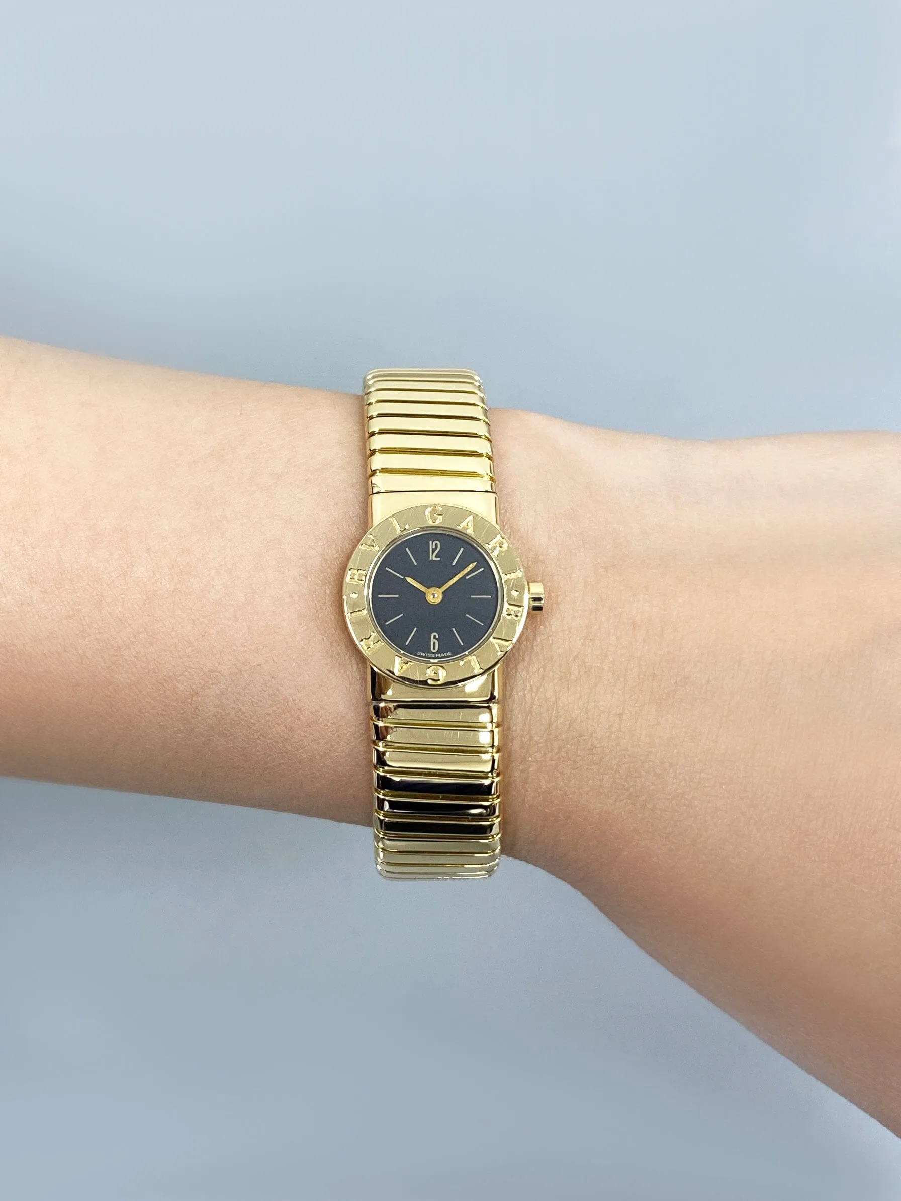 Bvlgari Tubogas BB 19 2T 18K Yellow Gold Ladies Watch