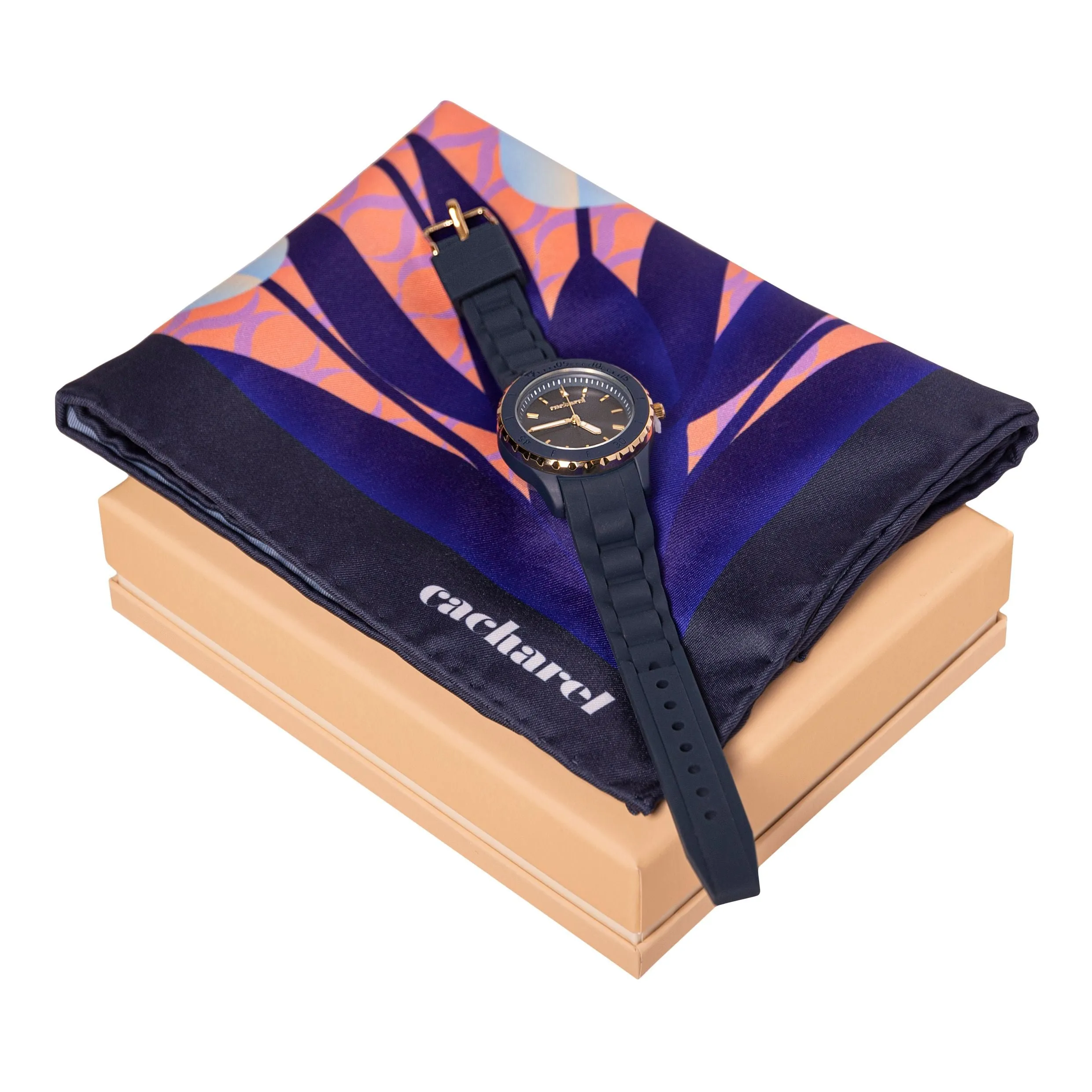 Cacharel CPMN333N-Set Cacharel Navy (watch & scarf)