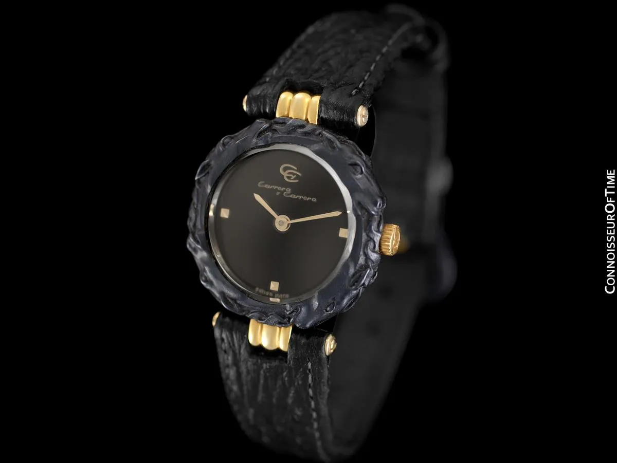 Carrera y Carrera Ladies Equestrian 18K Gold & Sculptured Titanium Horse Watch