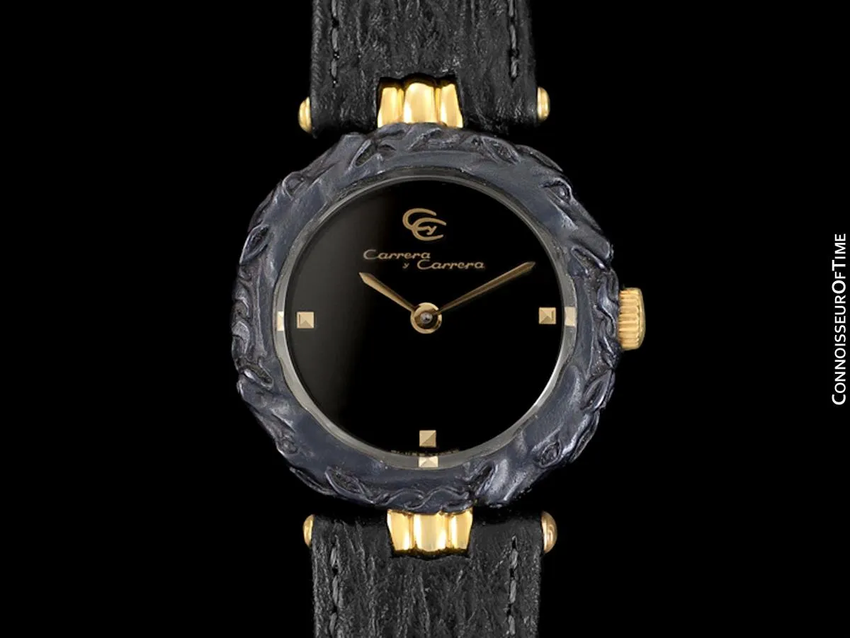 Carrera y Carrera Ladies Equestrian 18K Gold & Sculptured Titanium Horse Watch